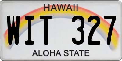 HI license plate WIT327