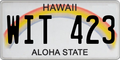 HI license plate WIT423