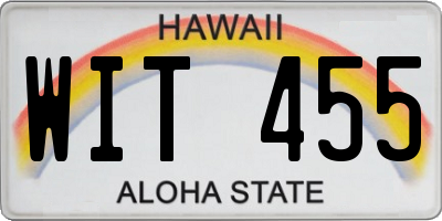 HI license plate WIT455