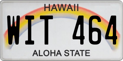 HI license plate WIT464