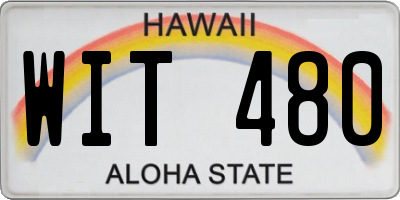 HI license plate WIT480