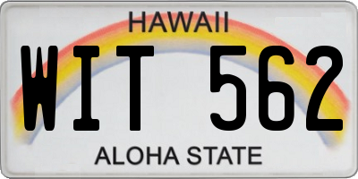 HI license plate WIT562