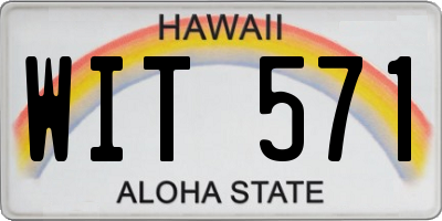 HI license plate WIT571