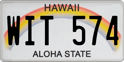 HI license plate WIT574