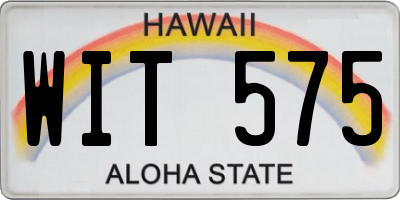 HI license plate WIT575