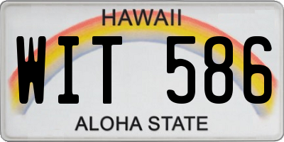 HI license plate WIT586