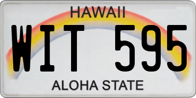 HI license plate WIT595