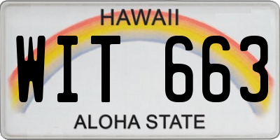 HI license plate WIT663