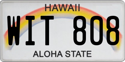 HI license plate WIT808