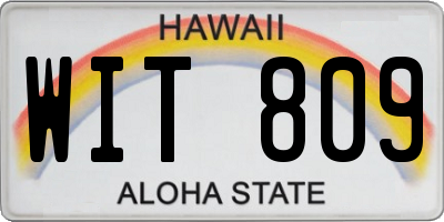 HI license plate WIT809