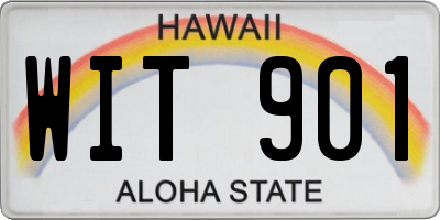 HI license plate WIT901