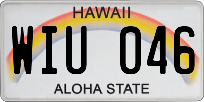 HI license plate WIU046
