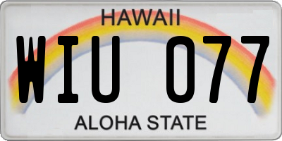 HI license plate WIU077