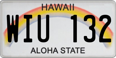 HI license plate WIU132