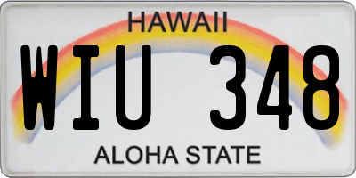HI license plate WIU348