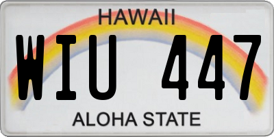 HI license plate WIU447