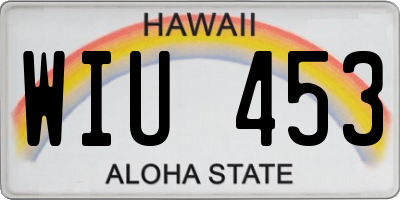 HI license plate WIU453