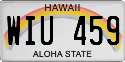 HI license plate WIU459