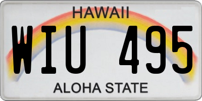HI license plate WIU495
