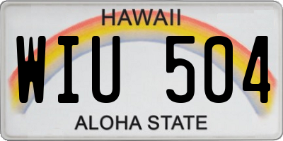 HI license plate WIU504
