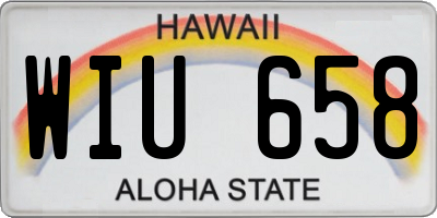 HI license plate WIU658