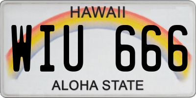 HI license plate WIU666