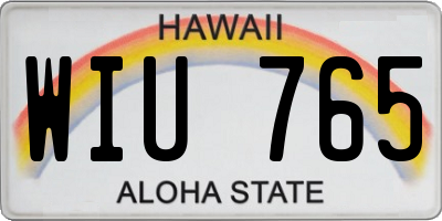 HI license plate WIU765