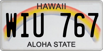HI license plate WIU767