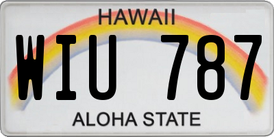 HI license plate WIU787