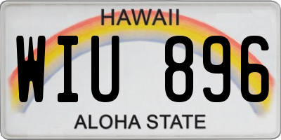HI license plate WIU896