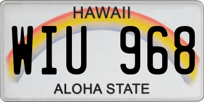 HI license plate WIU968