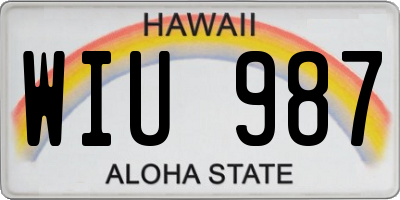 HI license plate WIU987