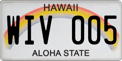 HI license plate WIV005