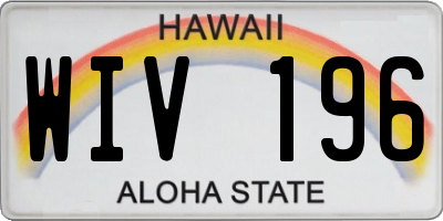 HI license plate WIV196