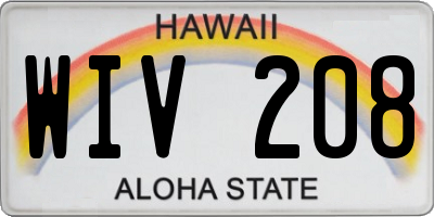 HI license plate WIV208