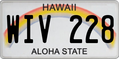 HI license plate WIV228