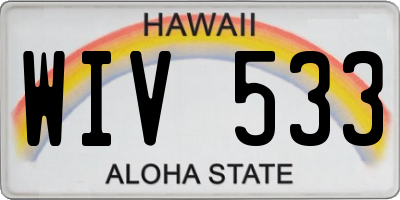 HI license plate WIV533