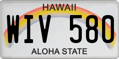 HI license plate WIV580