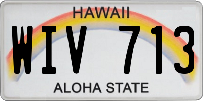 HI license plate WIV713