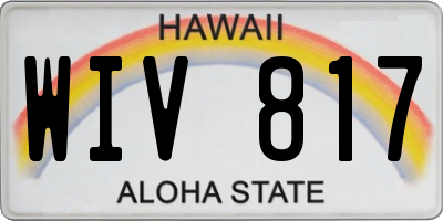 HI license plate WIV817