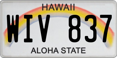HI license plate WIV837