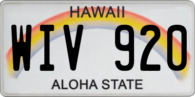 HI license plate WIV920