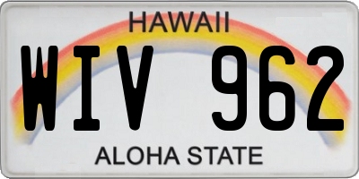 HI license plate WIV962