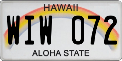 HI license plate WIW072