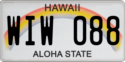 HI license plate WIW088