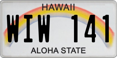 HI license plate WIW141