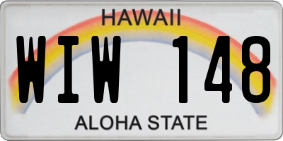 HI license plate WIW148