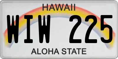 HI license plate WIW225