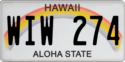 HI license plate WIW274