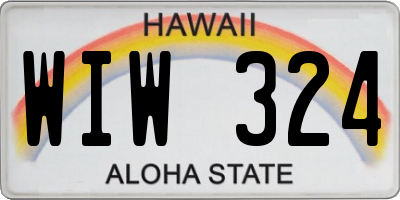 HI license plate WIW324